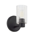 Thesis Bedminster bathroom wall lamp, black, 1-bulb, 5-inch, metal