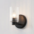 Thesis Bedminster bathroom wall lamp, black, 1-bulb, 5-inch, metal