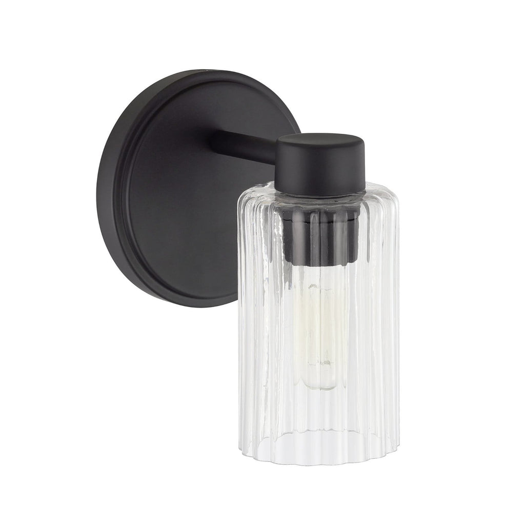 Thesis Bedminster bathroom wall lamp, black, 1-bulb, 5-inch, metal