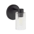 Thesis Bedminster bathroom wall lamp, black, 1-bulb, 5-inch, metal