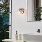 Thesis Valentina bathroom wall lamp, nickel, 1-bulb, 5 in, metal