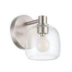 Thesis Valentina bathroom wall lamp, nickel, 1-bulb, 5 in, metal