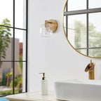 Thesis Valentina bathroom wall lamp, gold, 1-bulb, 5 in, metal