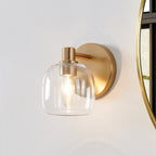 Thesis Valentina bathroom wall lamp, gold, 1-bulb, 5 in, metal