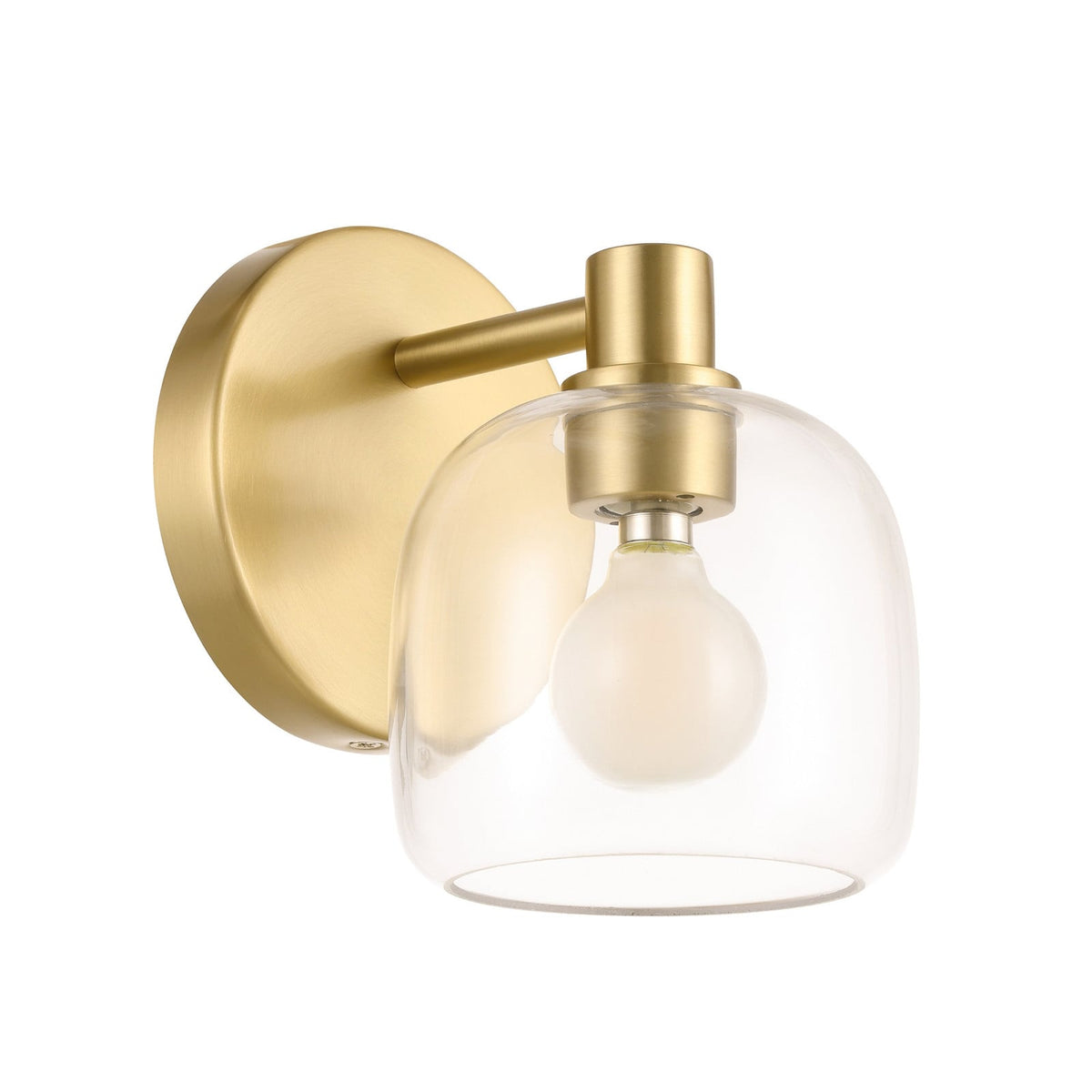 Thesis Valentina bathroom wall lamp, gold, 1-bulb, 5 in, metal