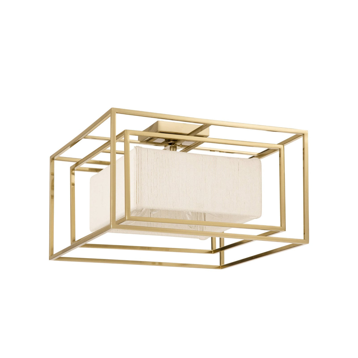 Thesis Abbey hanging light, brass/beige, 18, in metal and cotton