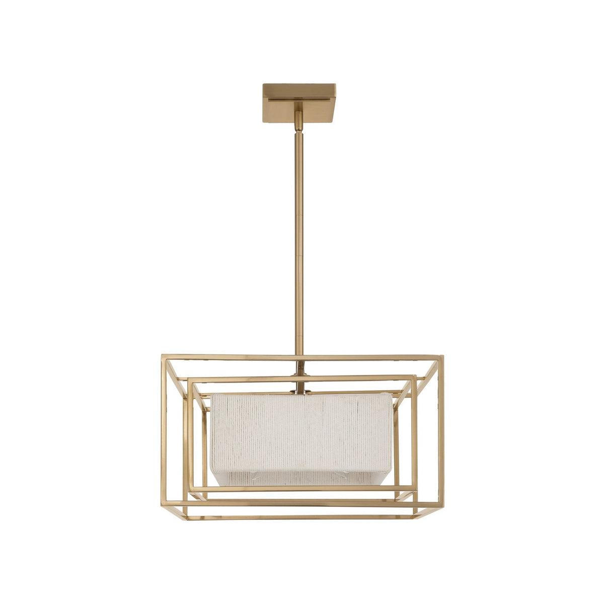 Thesis Abbey hanging light, brass/beige, 18, in metal and cotton