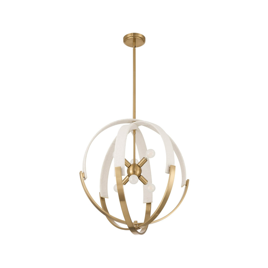 Thesis Abbey hanging light, brass/beige, 23, in metal and cotton