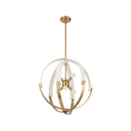 Thesis Abbey hanging light, brass/beige, 23, in metal and cotton