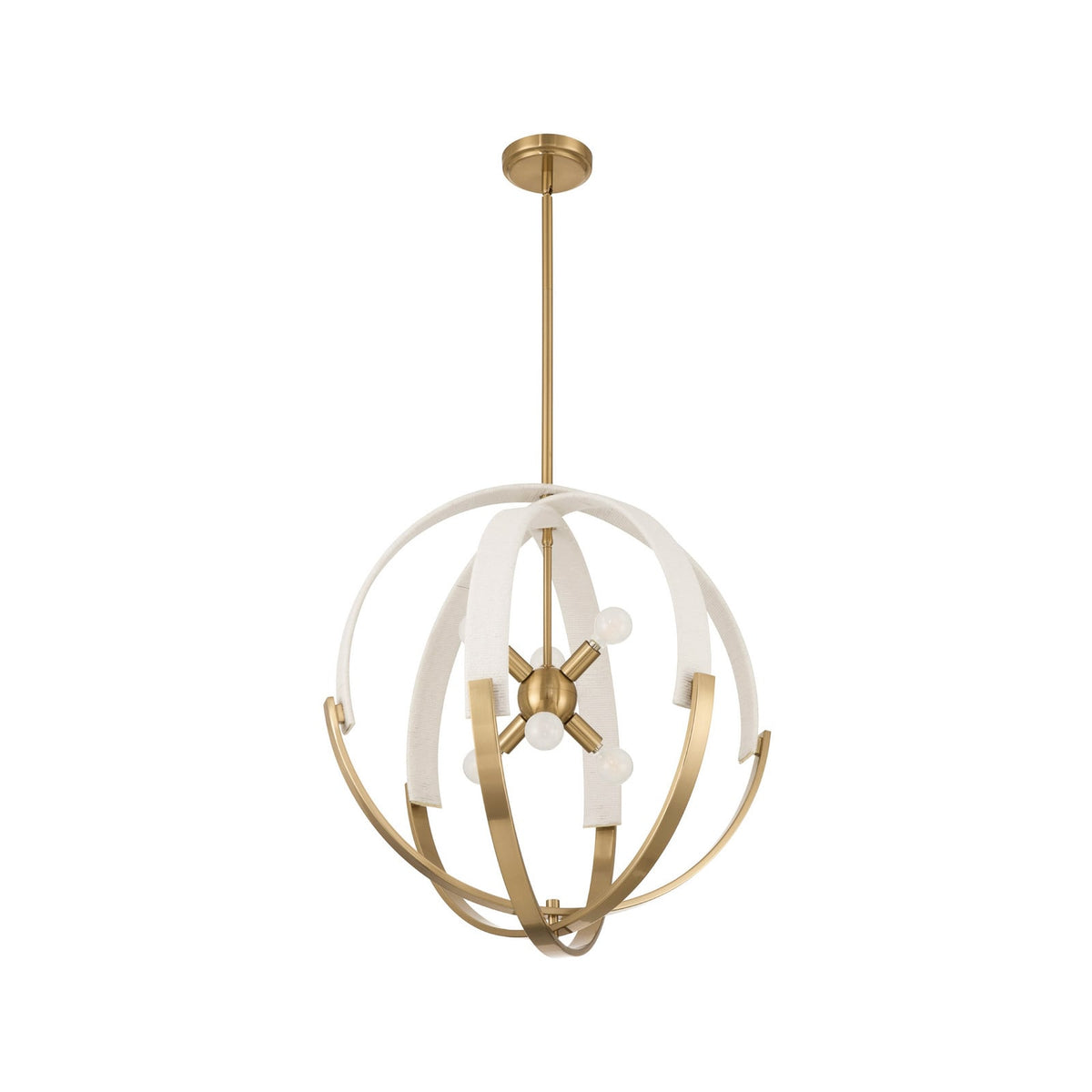 Thesis Abbey hanging light, brass/beige, 23, in metal and cotton