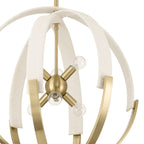 Thesis Abbey hanging light, brass/beige, 23, in metal and cotton