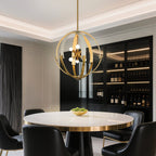 Thesis Abbey hanging light, brass/beige, 23, in metal and cotton