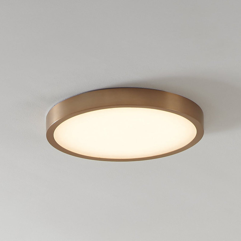 Thesis Argyle LED bathroom ceiling lamp, gold/alabaster white, 16 in