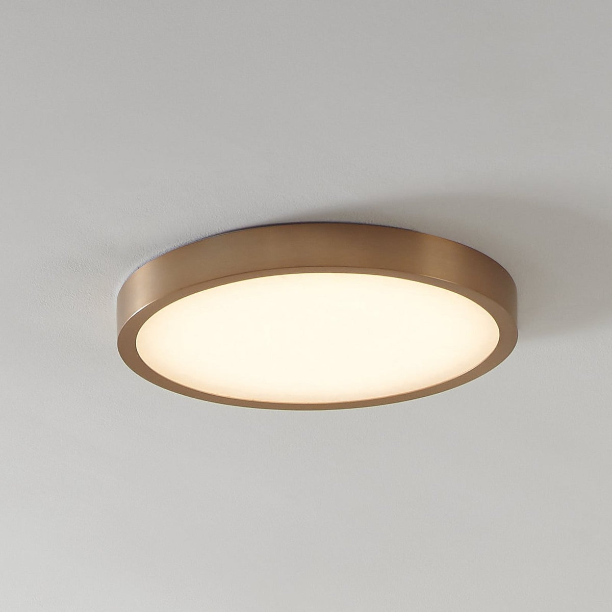 Thesis Argyle LED bathroom ceiling lamp, gold/alabaster white, 16 in