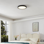 Thesis LED bathroom ceiling lamp, Argyle, black/alabaster white, 16in