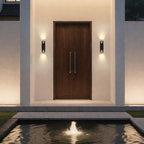Thesis Brera outdoor wall light, 20 in, black, metal, GU10