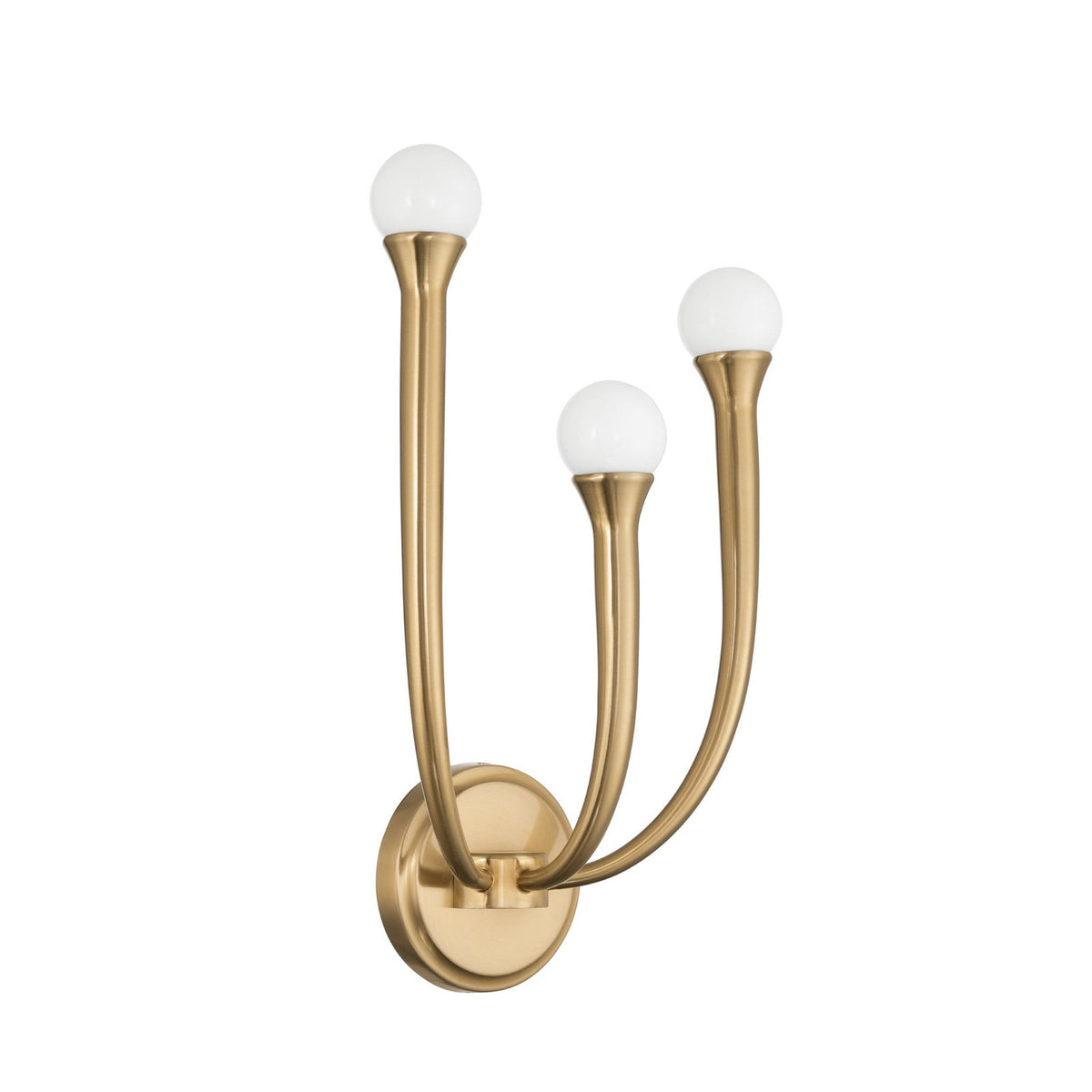 Thesis Dahlia wall lamp, brass-coloured, 3-bulb, 18 in, G9