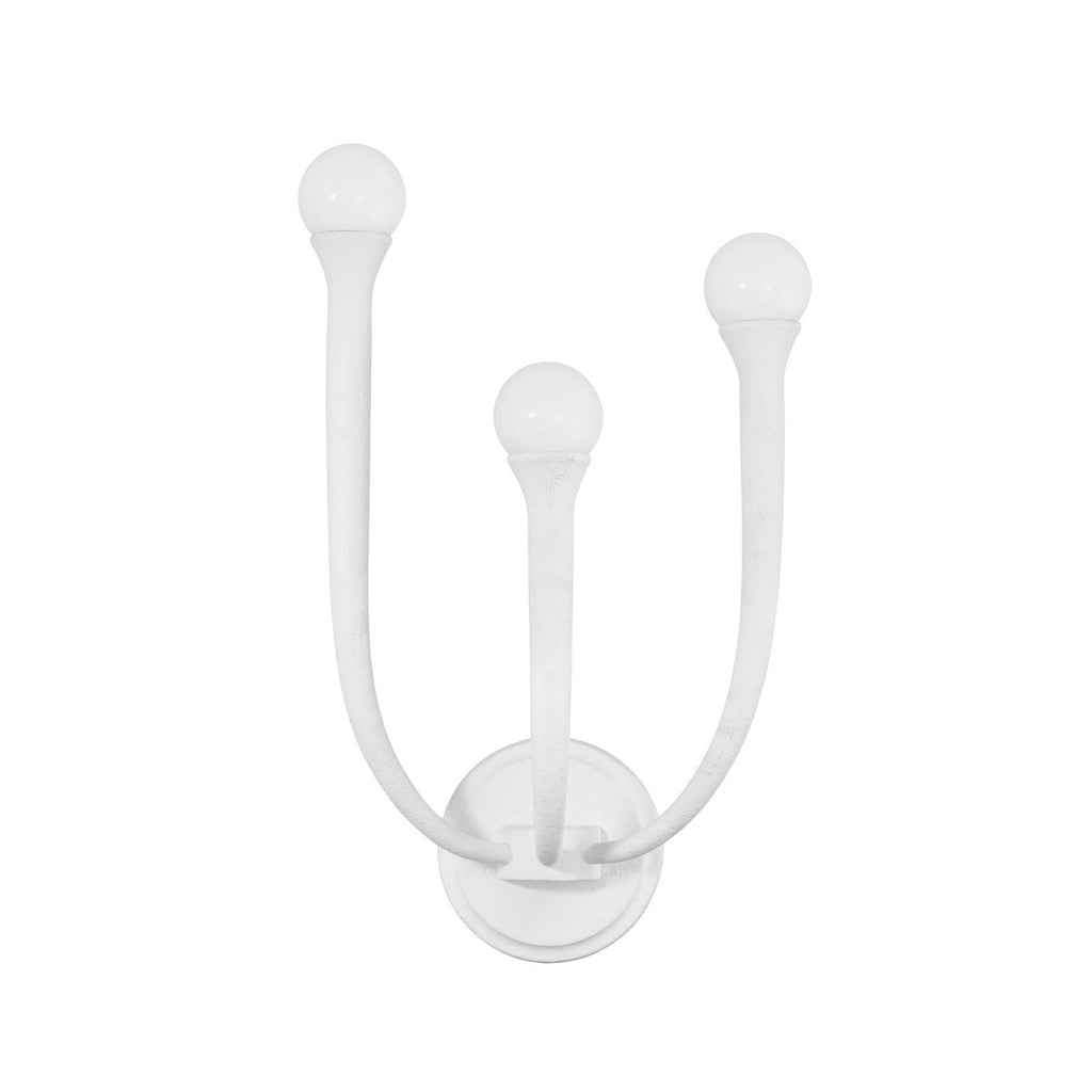 Thesis Dahlia wall light, white, 3-bulb, 18 in, G9