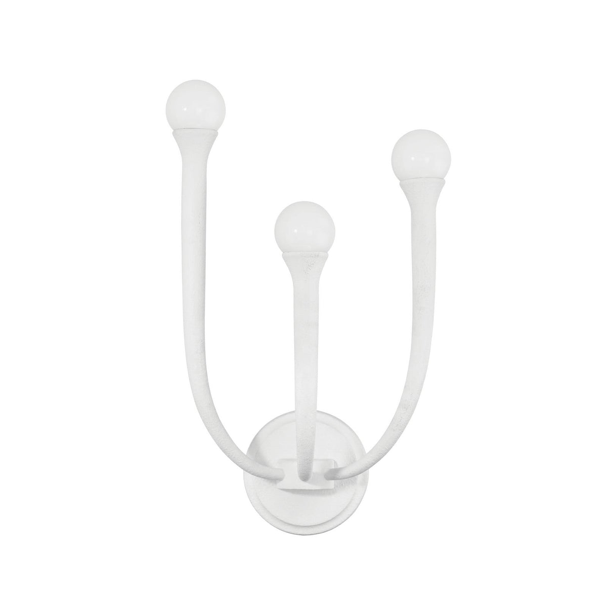 Thesis Dahlia wall light, white, 3-bulb, 18 in, G9