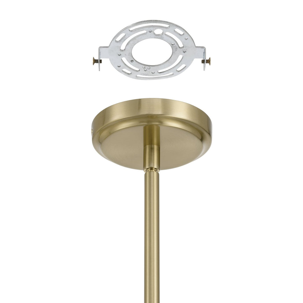Thesis Dahlia chandelier, brass-coloured, 6-bulb, 23 in, G9