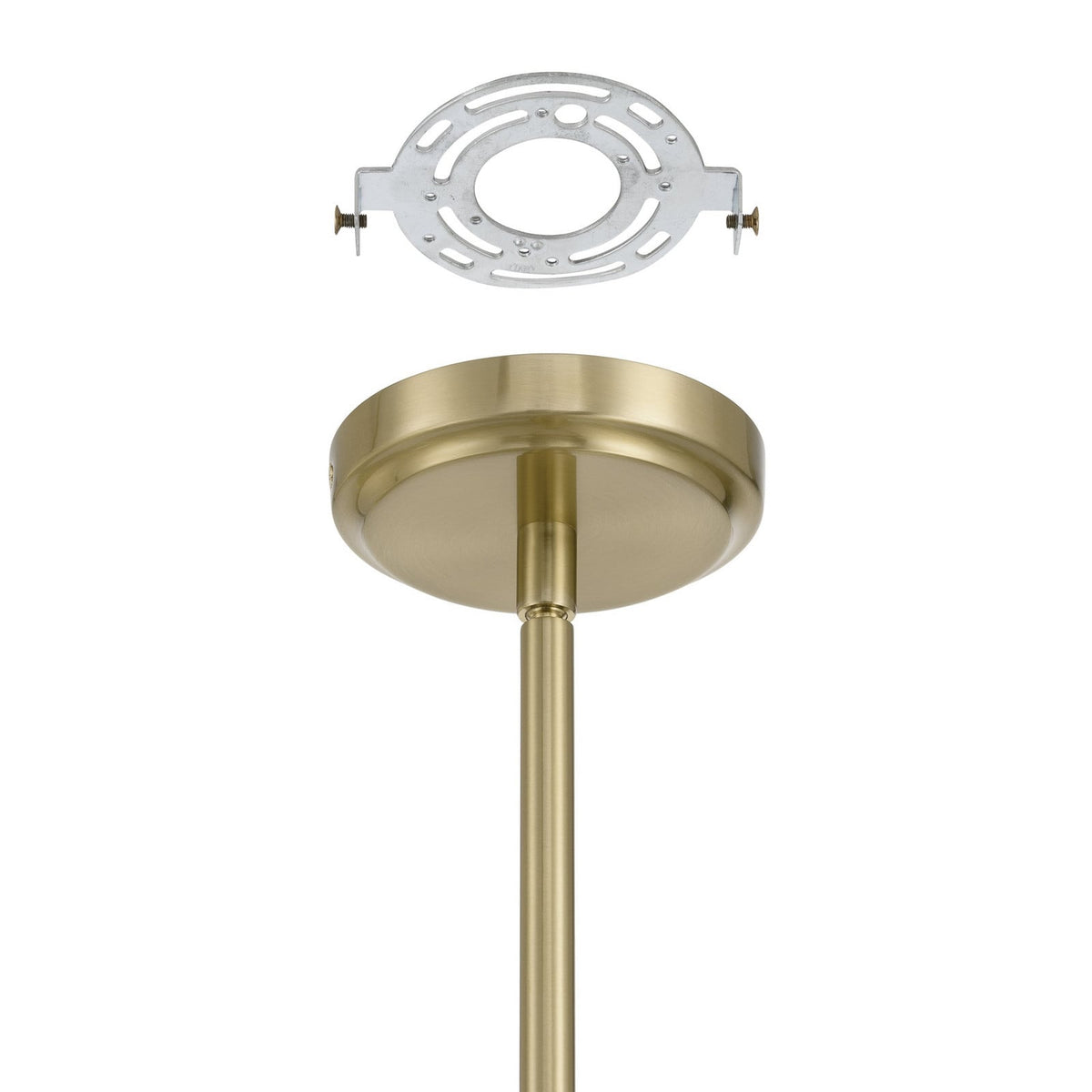 Thesis Dahlia chandelier, brass-coloured, 6-bulb, 23 in, G9