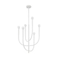 Thesis Dahlia Chandelier, white, 6-bulb, 23 in, G9