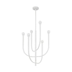 Thesis Dahlia Chandelier, white, 6-bulb, 23 in, G9