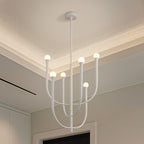 Thesis Dahlia Chandelier, white, 6-bulb, 23 in, G9