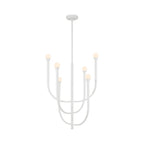 Thesis Dahlia Chandelier, white, 6-bulb, 23 in, G9