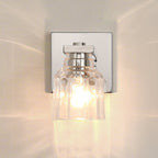 Thesis Dryden bathroom wall lamp, nickel-coloured, 5 in, metal/glass