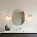 Dryden 5" Nickel Glass Vanity Light