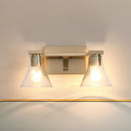 Thesis Gilford bathroom wall lamp, 2-bulb, 14 in, gold-coloured