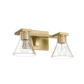 Thesis Gilford bathroom wall lamp, 2-bulb, 14 in, gold-coloured