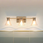 Thesis Gilford bathroom wall lamp, 3-bulb, 24 in, gold-coloured