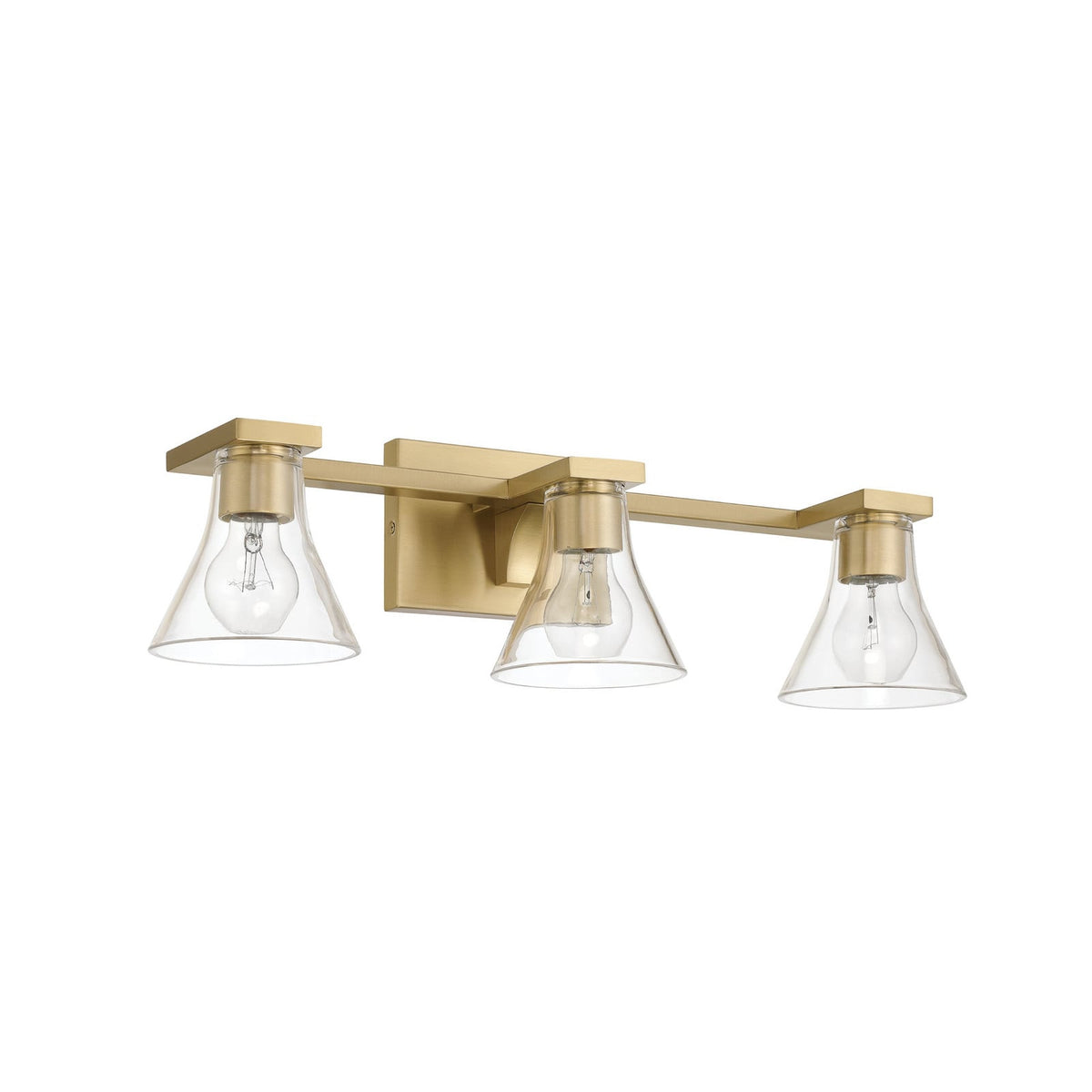 Thesis Gilford bathroom wall lamp, 3-bulb, 24 in, gold-coloured