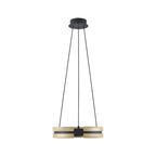 Thesis Grazia LED hanging light, black/gold, 15 in, metal, dimmable