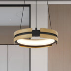 Thesis Grazia LED hanging light, black/gold, 15 in, metal, dimmable