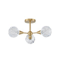 Thesis Helena ceiling lamp, gold, 20 in, 3-bulb, metal/acrylic