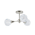 Thesis Helena ceiling lamp, nickel, 20 in, 3-bulb, metal/acrylic