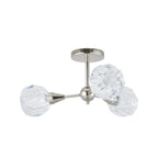 Thesis Helena ceiling lamp, nickel, 20 in, 3-bulb, metal/acrylic
