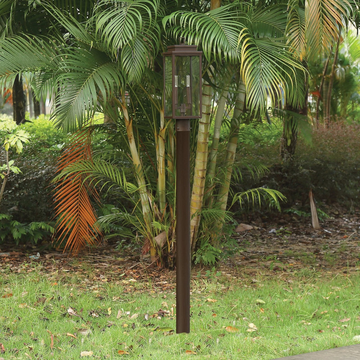 Thesis Hillside path light, burnished bronze, 20 in, metal
