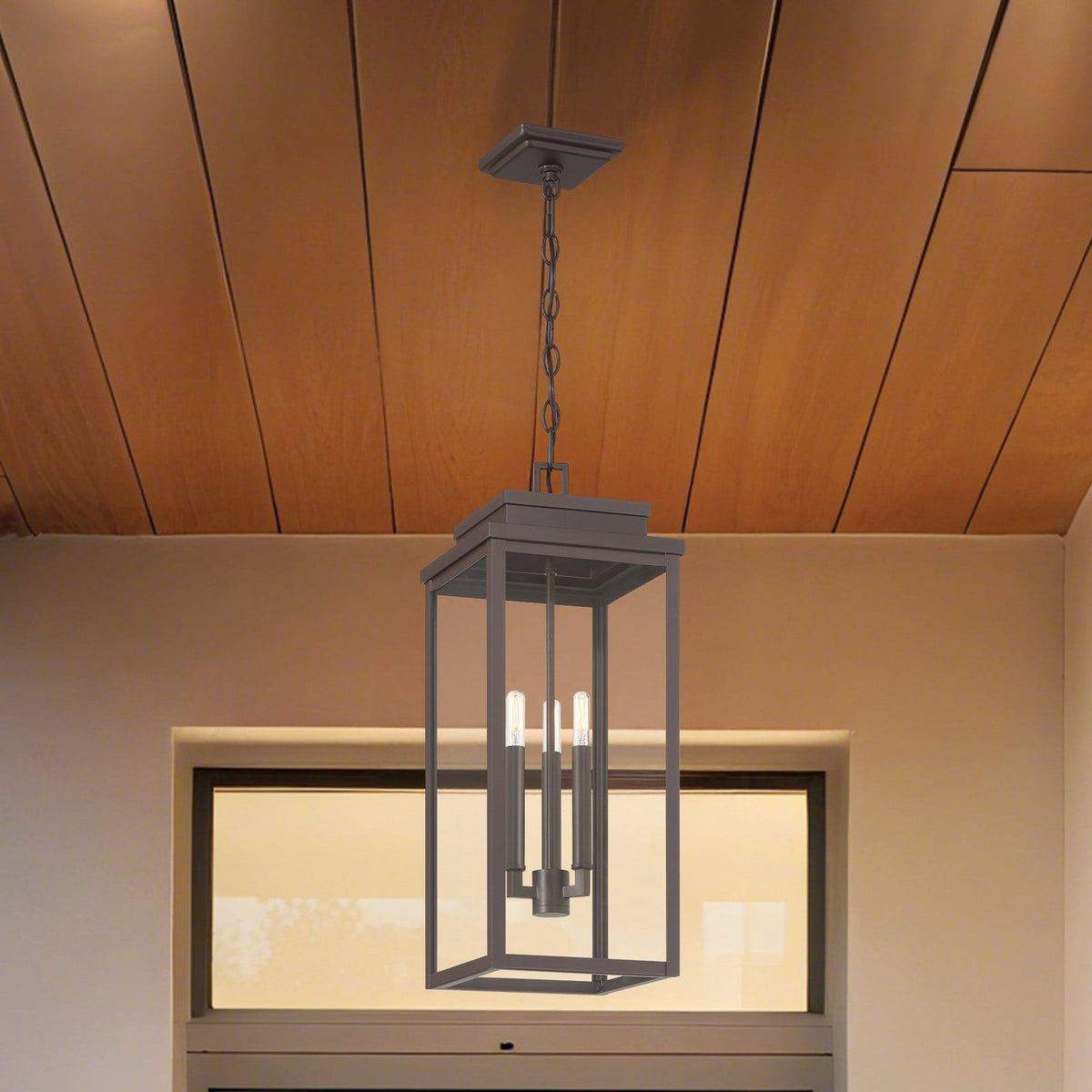 Thesis Hillside outdoor hanging light, burnished bronze 9 in metal