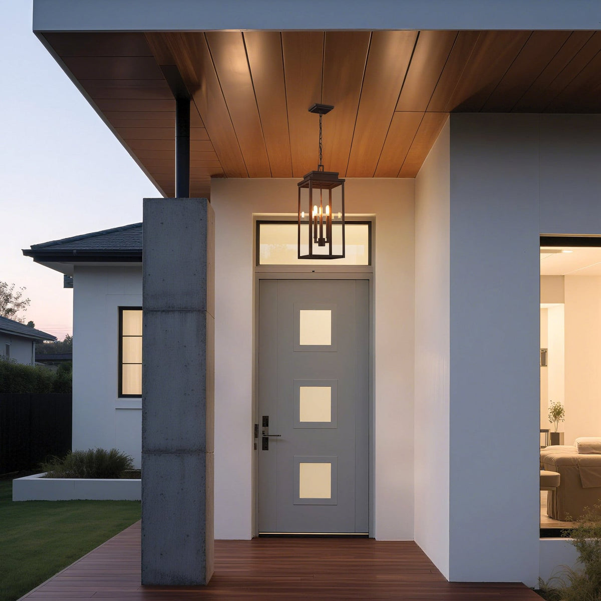 Thesis Hillside outdoor hanging light, burnished bronze 9 in metal
