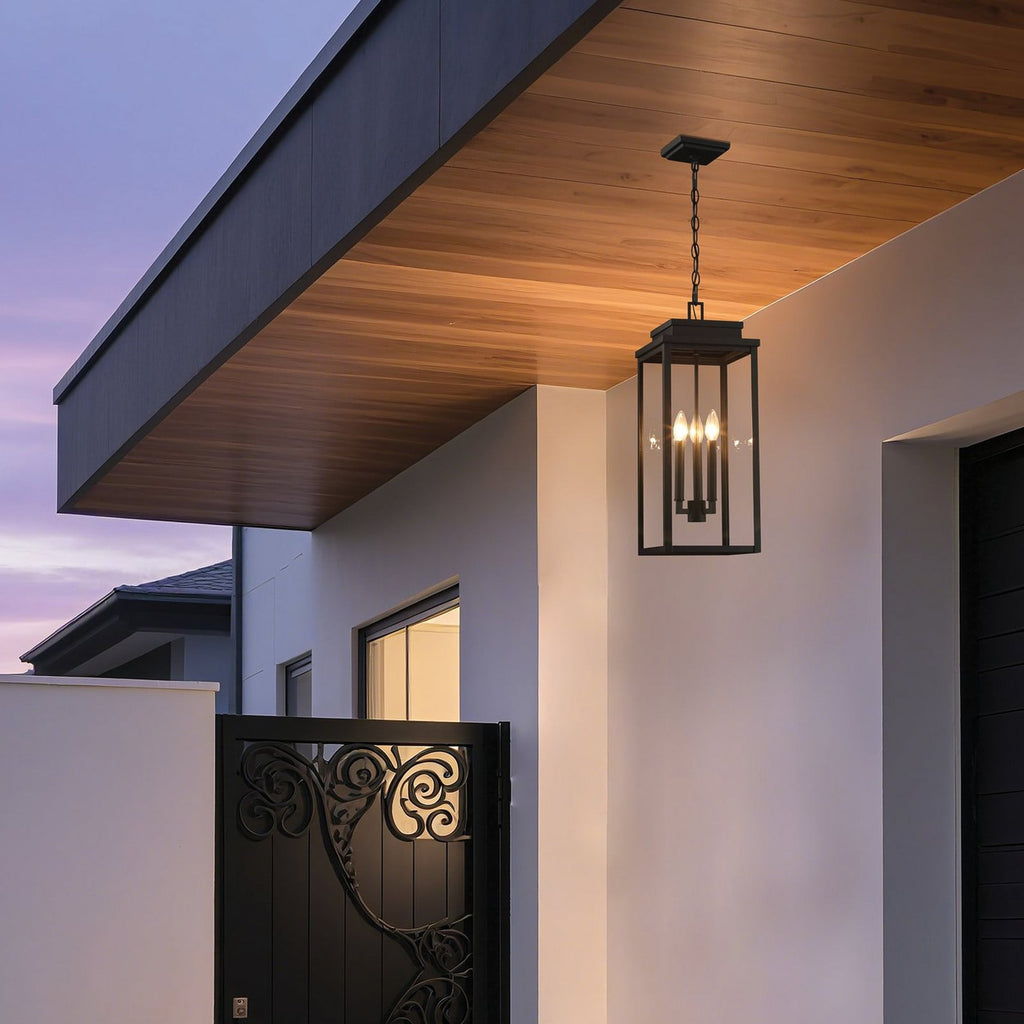 Thesis Hillside outdoor hanging light, matt black, 9 in metal
