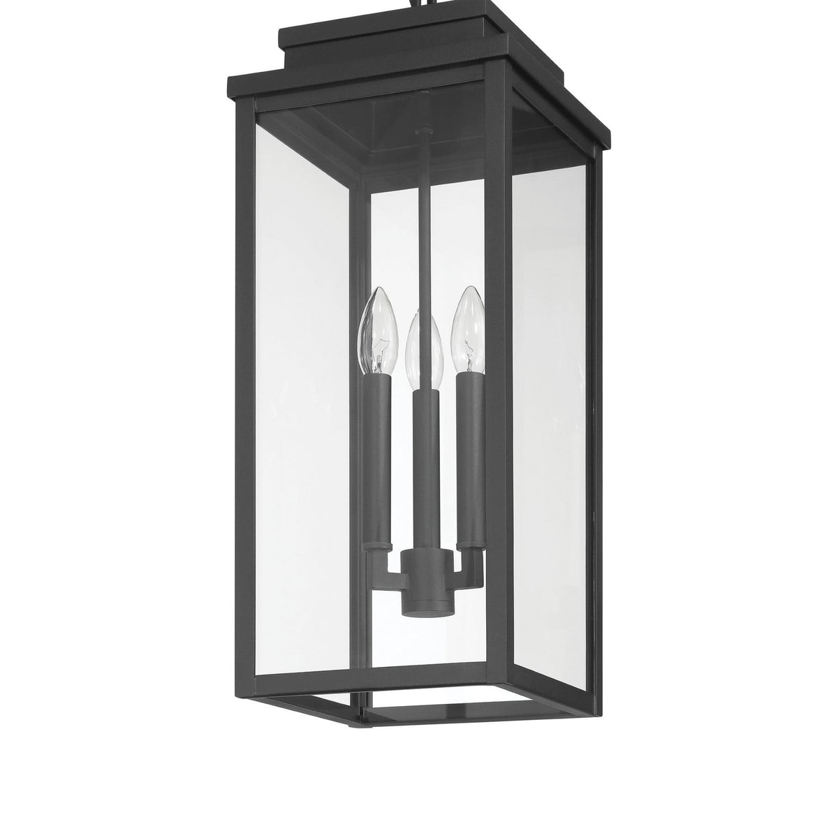 Thesis Hillside outdoor hanging light, matt black, 9 in metal