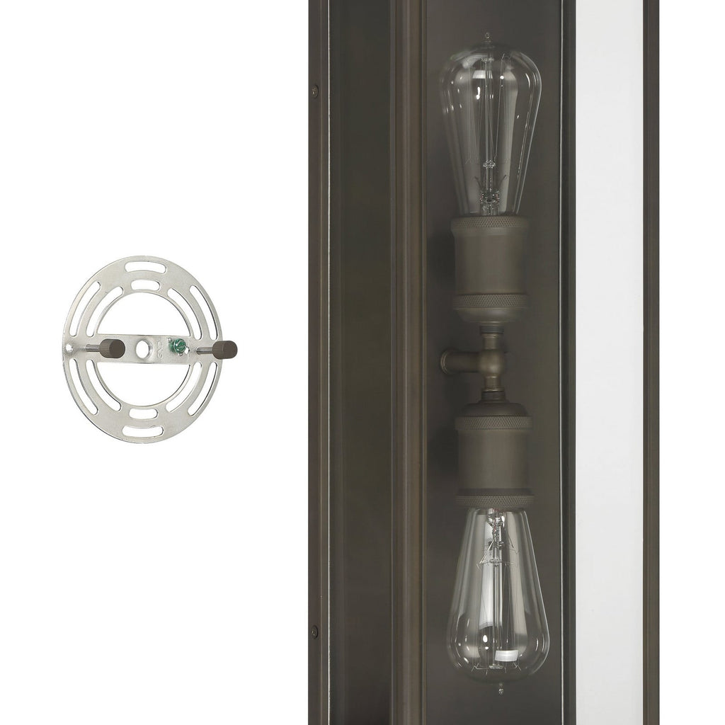 Thesis Hollis outdoor wall lamp, blackened bronze, 20 in, up/down