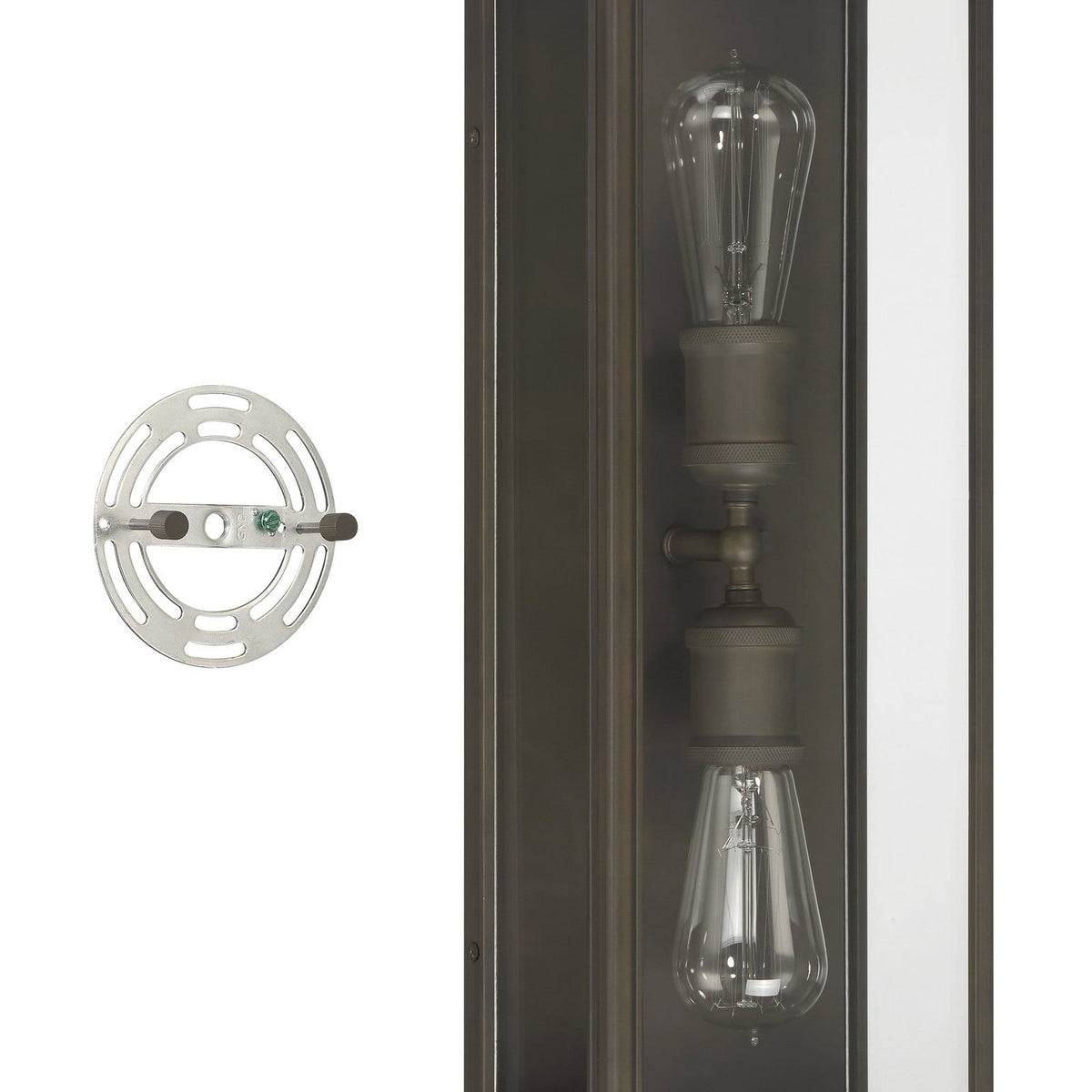 Thesis Hollis outdoor wall lamp, blackened bronze, 20 in, up/down