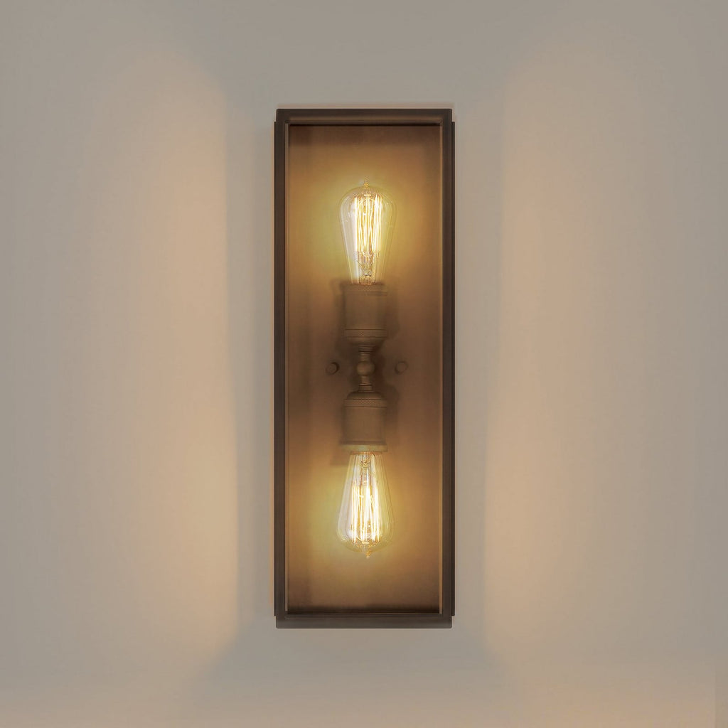 Thesis Hollis outdoor wall lamp, blackened bronze, 20 in, up/down