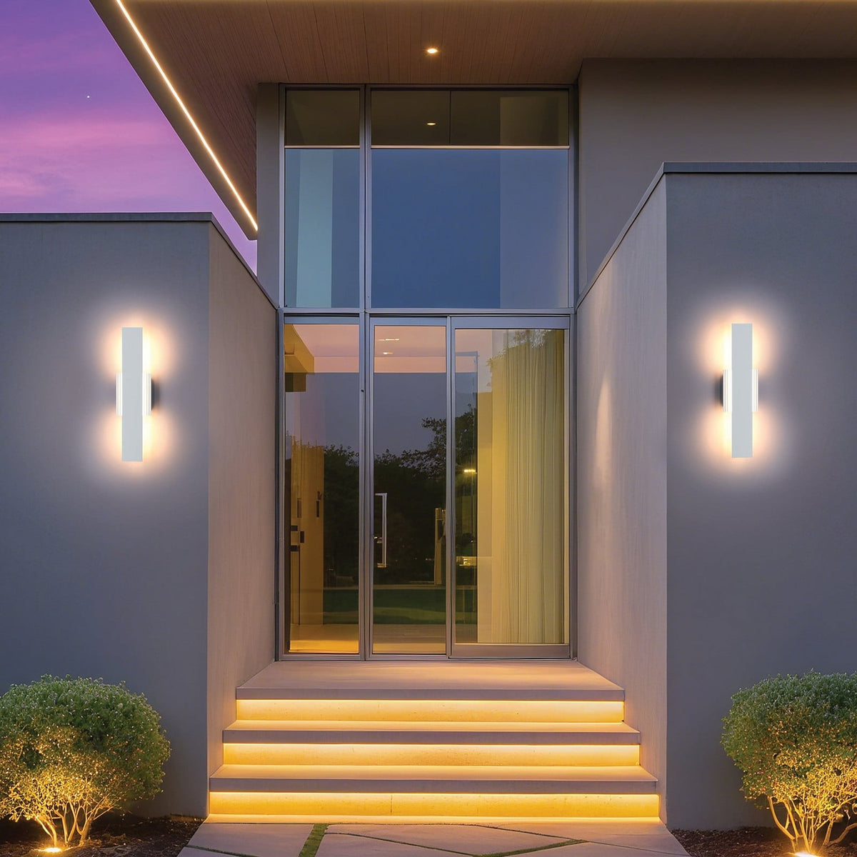 Thesis Jacks LED outdoor wall light, matt white, 22 in, CCT