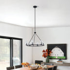 Thesis Jared chandelier, 6-bulb, 30 in, black, metal